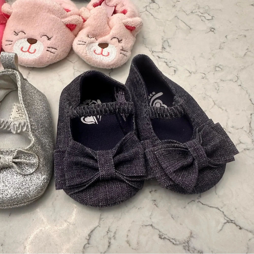 13 Pair Baby Girl Shoe Lot Sizes 0-3 Gap Old Navy Carters Vintage Winnie Pooh
